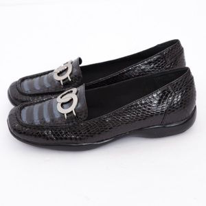 Preppy snakeskin loafer black with silver buckle Bellini 7